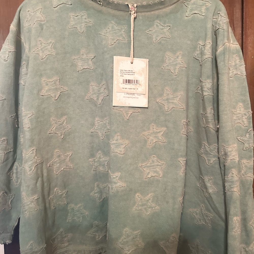 Magnolia Pearl Teal Star Patterned Sweatshirt